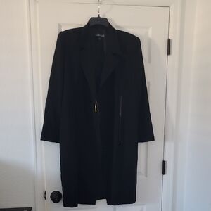 Ellen Tracy Classic Black Trench Coat